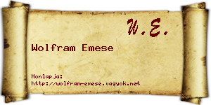 Wolfram Emese névjegykártya